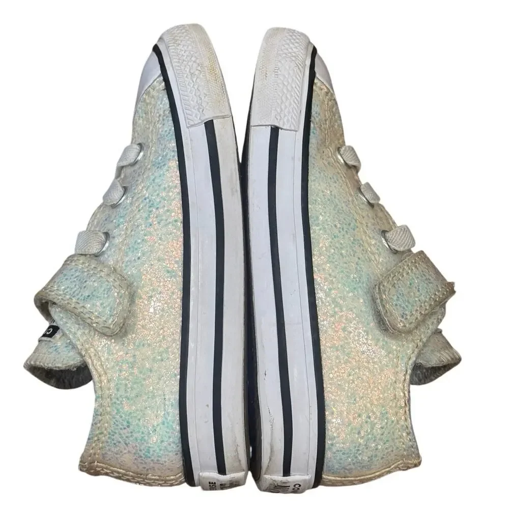 Converse Chuck Taylor 1V Ox Toddler Size 7C Glitter Hook & Loop Sneakers